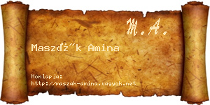 Maszák Amina névjegykártya